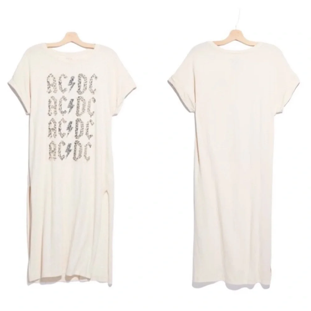 Chaser AC/DC Tee Shirt Dress Medium